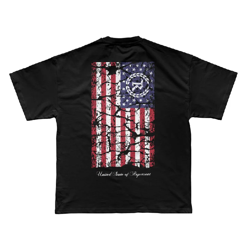 Savings Soar This Weekend United State of Represent Premium Ultra Heavy Tee [BLACK] 4TH OF JULY DROP