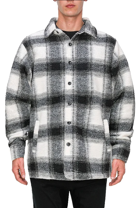 Weekend Savings Bonanza Men's Essential Felted Plaid Overshirts