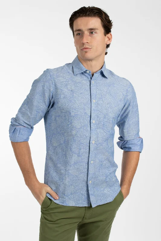 Season Finale Sale Blue Lines Cotton Linen Shirt