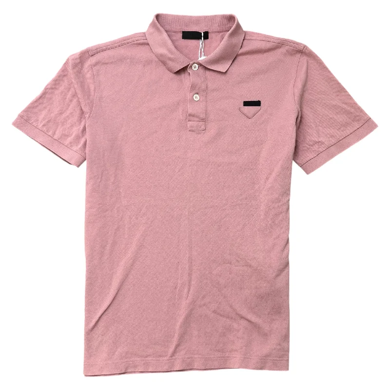 Weekend Discounts You Deserve Men's Logo Polo Shirt Pink Size M