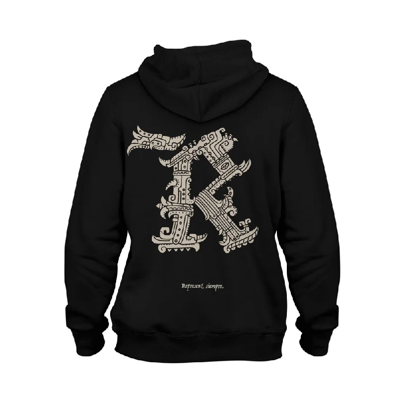 Value Deals AZTECA 'R' Heavy Fashion Hoodie [BLACK] LIMITED MEXICO EDITION