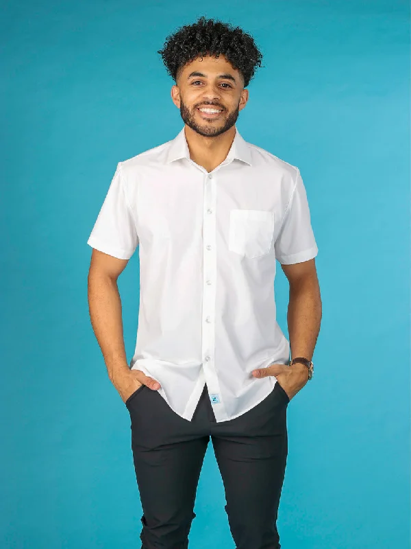 Steals and Deals &Collar Range Short Sleeve Dress Shirt Slim