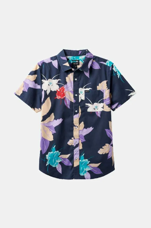 Instant Deal Charter Print S/S Shirt - Washed Navy Passion