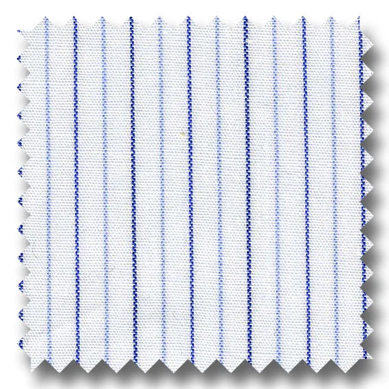Must-Have Deals Stripe Poplin White and Blue - Custom Dress Shirt
