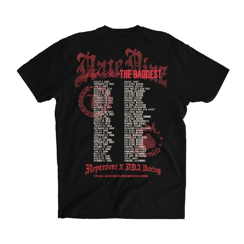 Weekend Sale: Don't Miss Out NATE DIAZ WORLD TOUR 7/6/24 Signature Tee [BLACK] THE BADDEST CAPSULE