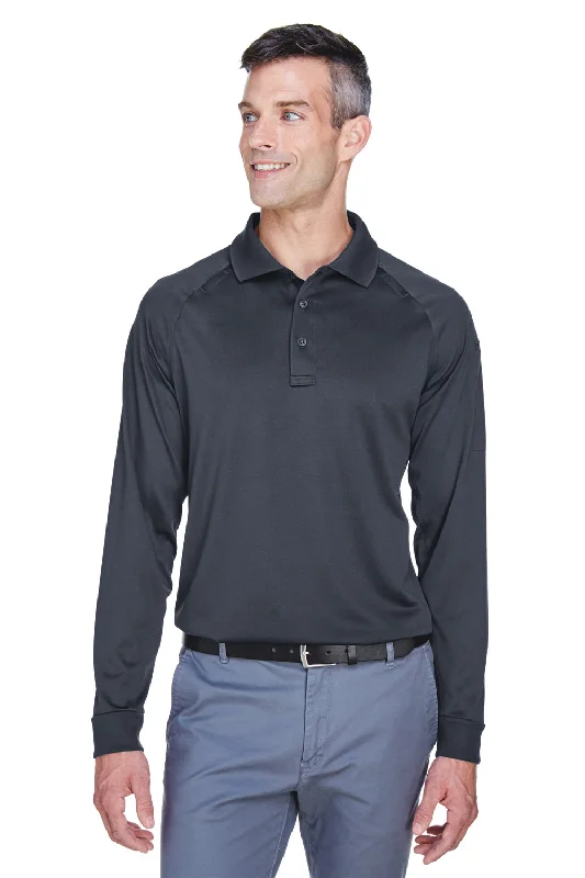 Today Only Harriton Mens Advantage Tactical Moisture Wicking Long Sleeve Polo Shirt - Dark Charcoal Grey Today Only Harriton Mens Advantage Tactical Moisture Wicking Long Sleeve Polo Shirt - Dark Charcoal Grey
