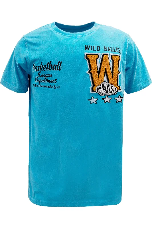 Online Specials Men's Wild Baller Chenille Patch Graphic T-Shirt