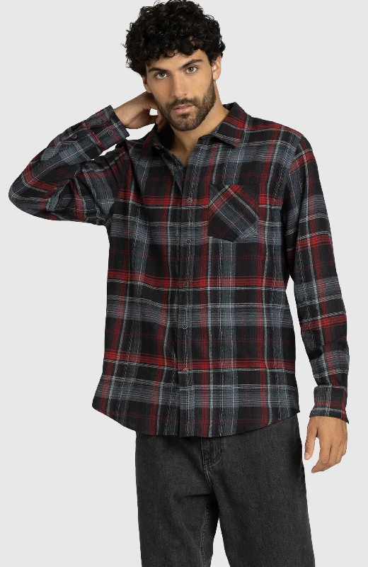 Weekend Specials to Delight Red and Grey Plaid Flannel Shirt