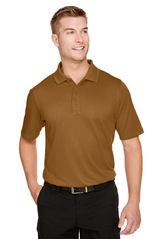 Price Drop Harriton Mens Advantage Performance Moisture Wicking Short Sleeve Polo Shirt - Duck Brown