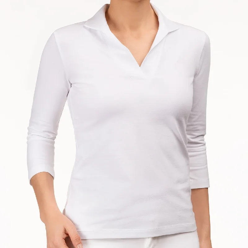 Midnight Madness Polo Collar Tee in White (C)