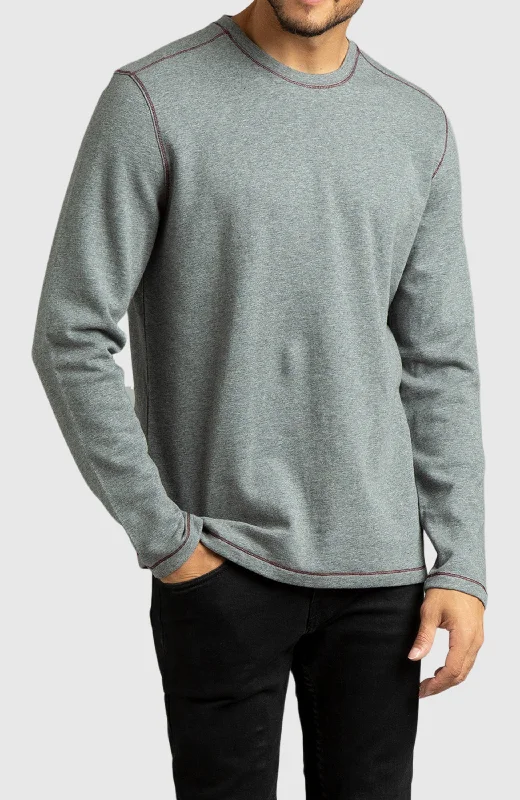 Weekend Savings Spectacular Heather Grey Double Knit Crewneck Sweatshirt