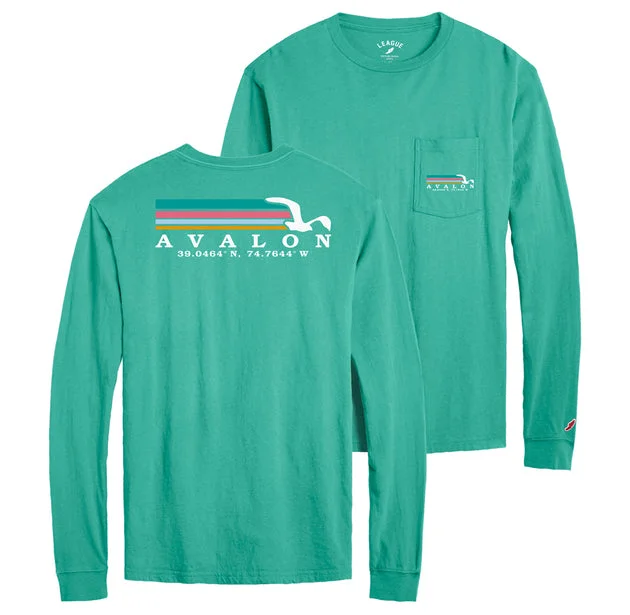 Super Savings Men's Avalon Long Sleeve Pocket Tee - Marine Green