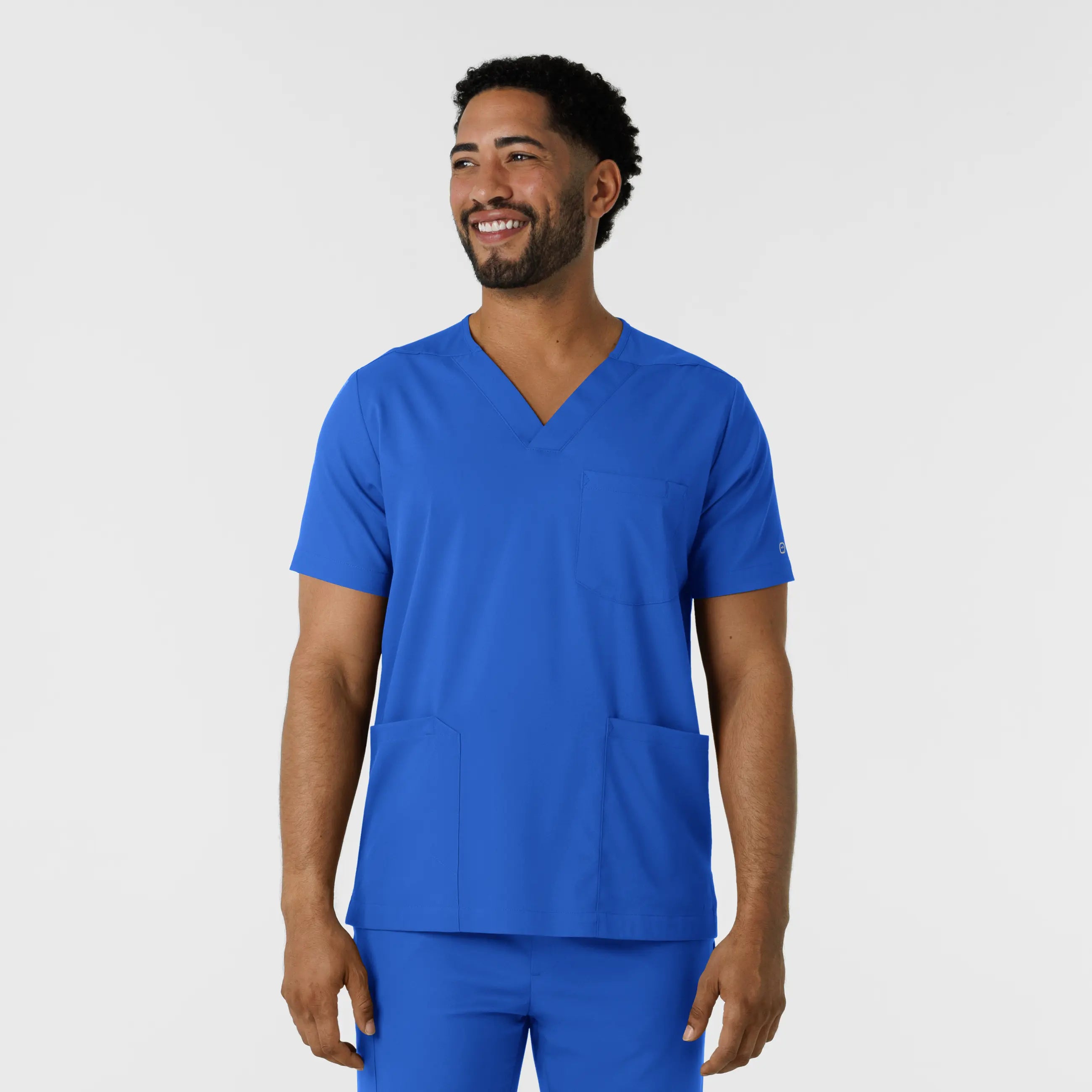 Reduced Price Wink Men's Multi Pocket V-Neck Scrub Top - Royal Blue