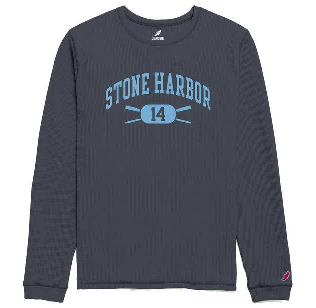 Act Now Men's Stone Harbor Long Sleeve Waffle Crew - Spring Navy