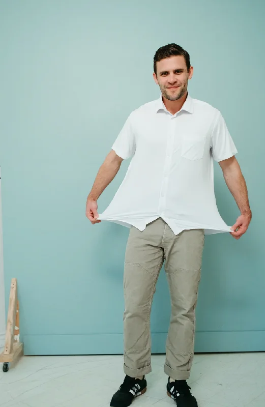 Super Bargain &Collar Tropic Short Sleeve Slim