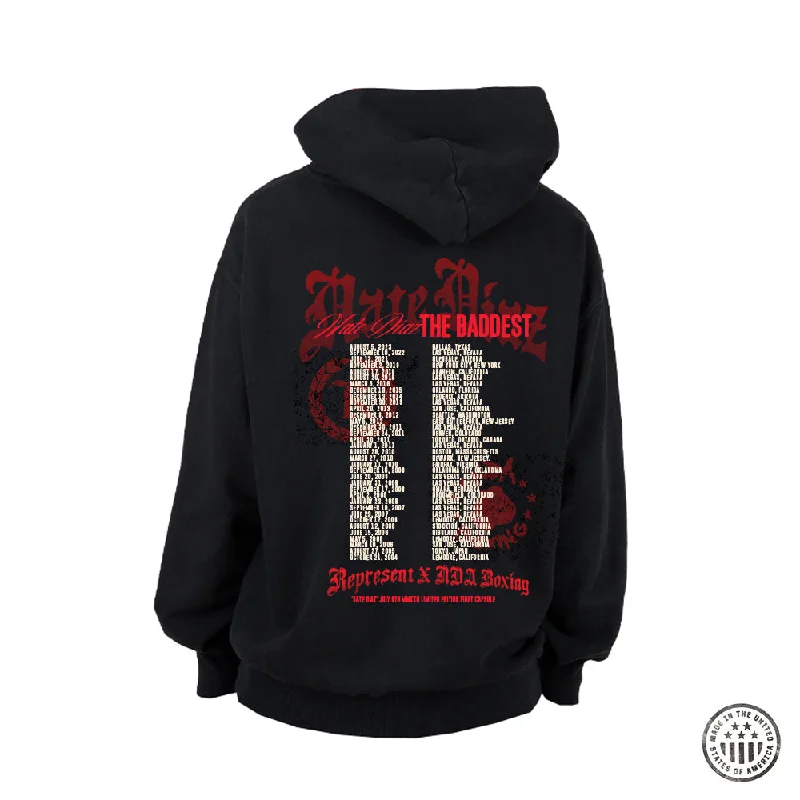 Weekend Savings Sensation NATE DIAZ WORLD TOUR 7/6/24 Premium USA MADE Heavy Hoodie [BLACK] THE BADDEST CAPSULE