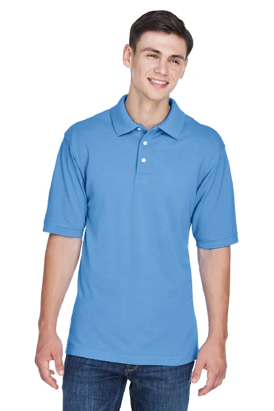 New Arrival Harriton Mens Easy Blend Wrinkle Resistant Short Sleeve Polo Shirt - Light College Blue New Arrival Harriton Mens Easy Blend Wrinkle Resistant Short Sleeve Polo Shirt - Light College Blue