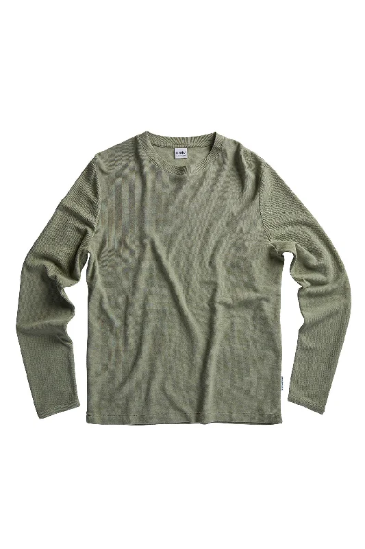Last Chance NN07 Clive Long Sleeve Tee Oil Green
