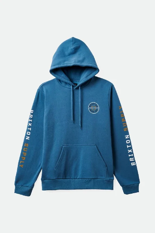 Super Sale Crest Hood - Ocean Blue/Golden Brown