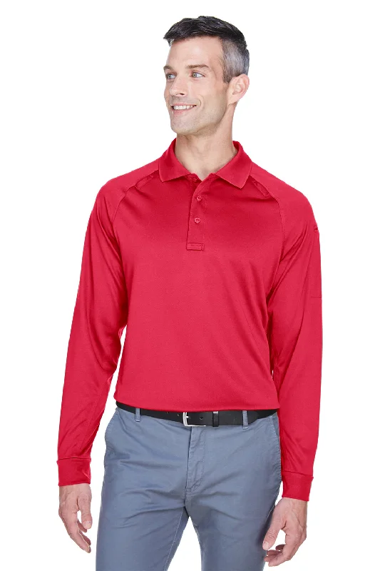 Super Savings Harriton Mens Advantage Tactical Moisture Wicking Long Sleeve Polo Shirt - Red Super Savings Harriton Mens Advantage Tactical Moisture Wicking Long Sleeve Polo Shirt - Red