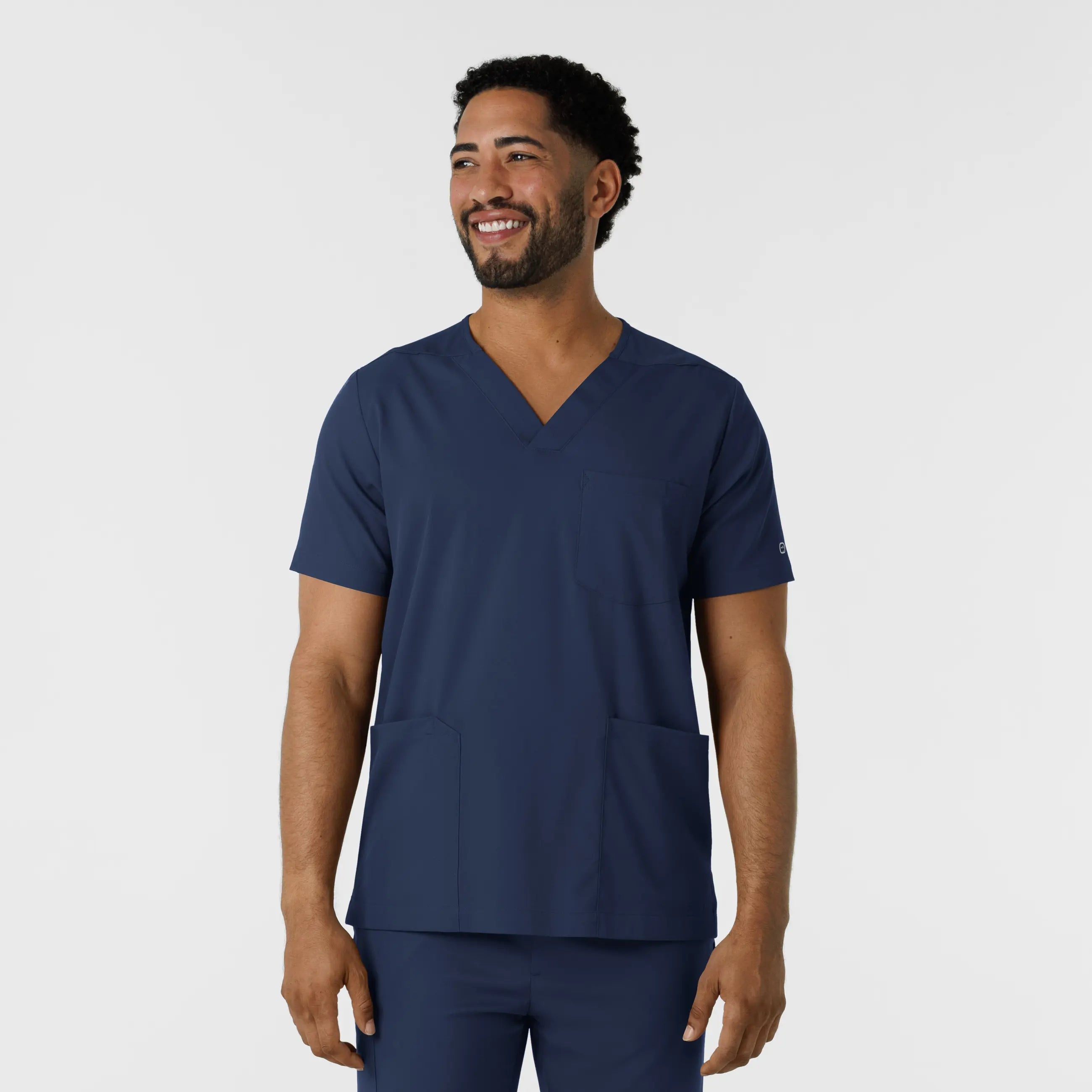 Weekend Deals That Dazzle Wink Men's Multi Pocket V-Neck Scrub Top - Navy