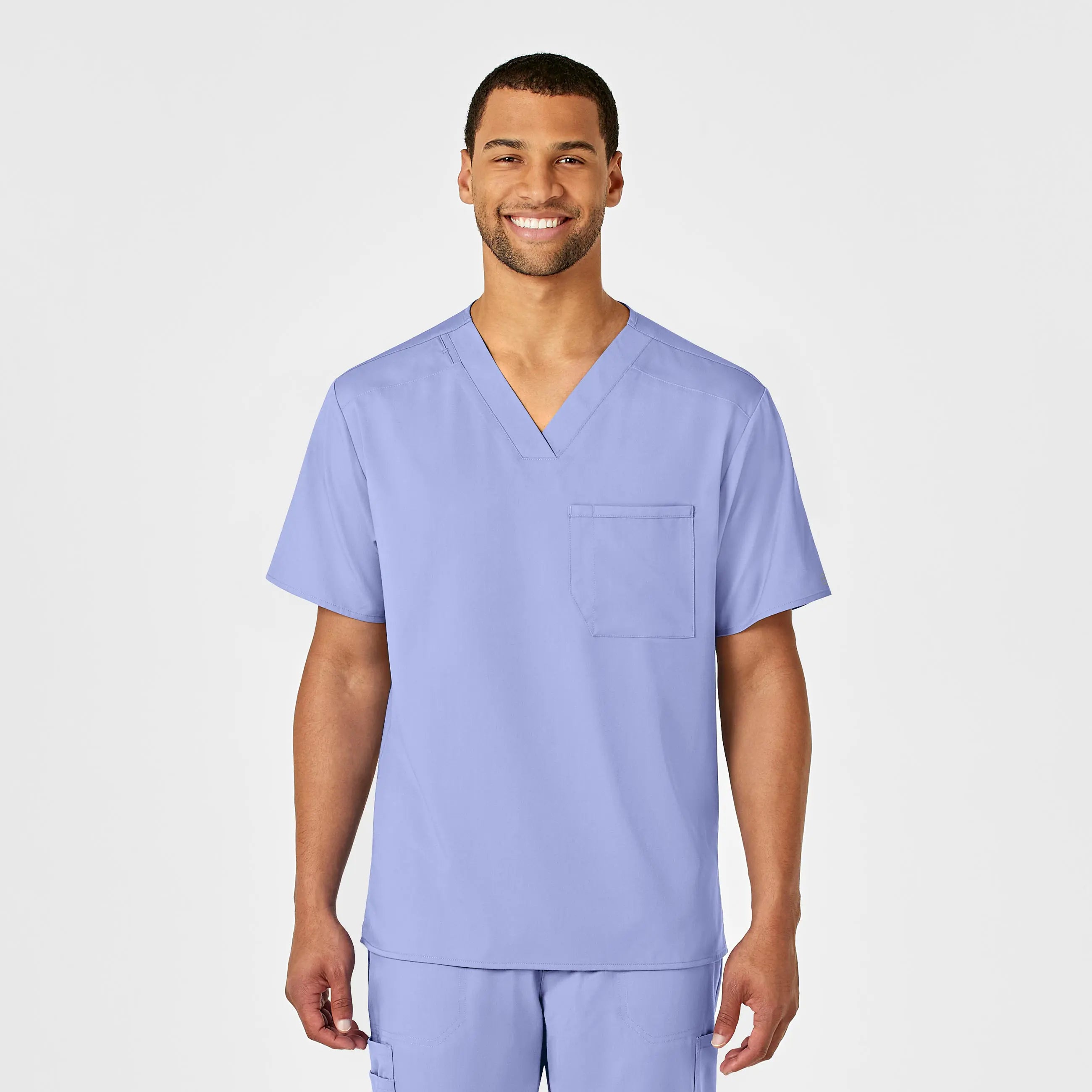 Weekend Savings Fiesta Wink Men's PRO V-Neck Scrub Top - Ceil Blue