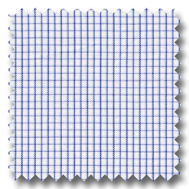 Massive Savings Blue and Black Check 2Ply Broadcloth - Custom Dress Shirt