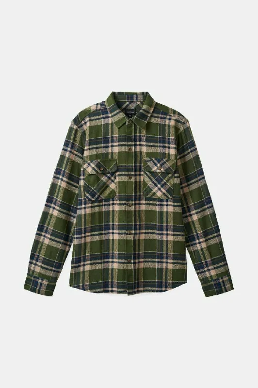 Super Discount Bowery L/S Flannel - Cypress Green/Washed Navy/Whitecap