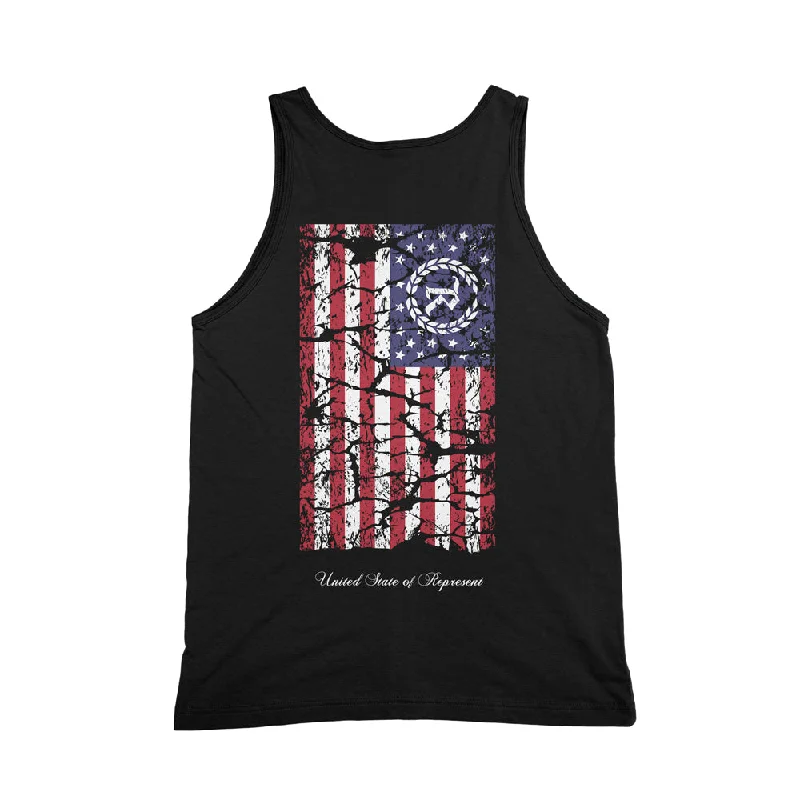 Value Deals United State of Represent Tank Top [BLACK] 4TH OF JULY DROP