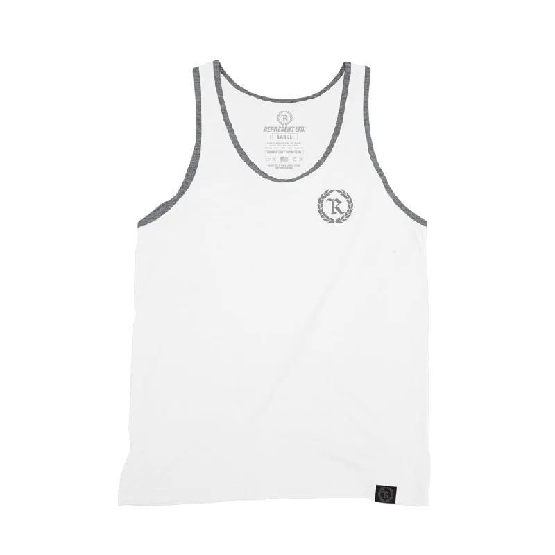 Weekend Deals to Make You Smile NEW GANG Tank Top [WHITE X GRAY TRIM] GANG COLLECTION