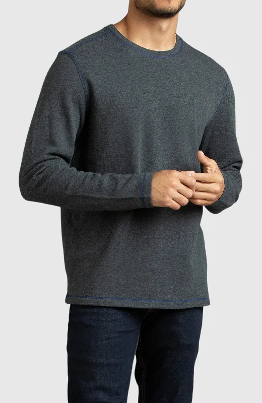 The Best Prices Dark Heather Grey Double Knit Crewneck Sweatshirt