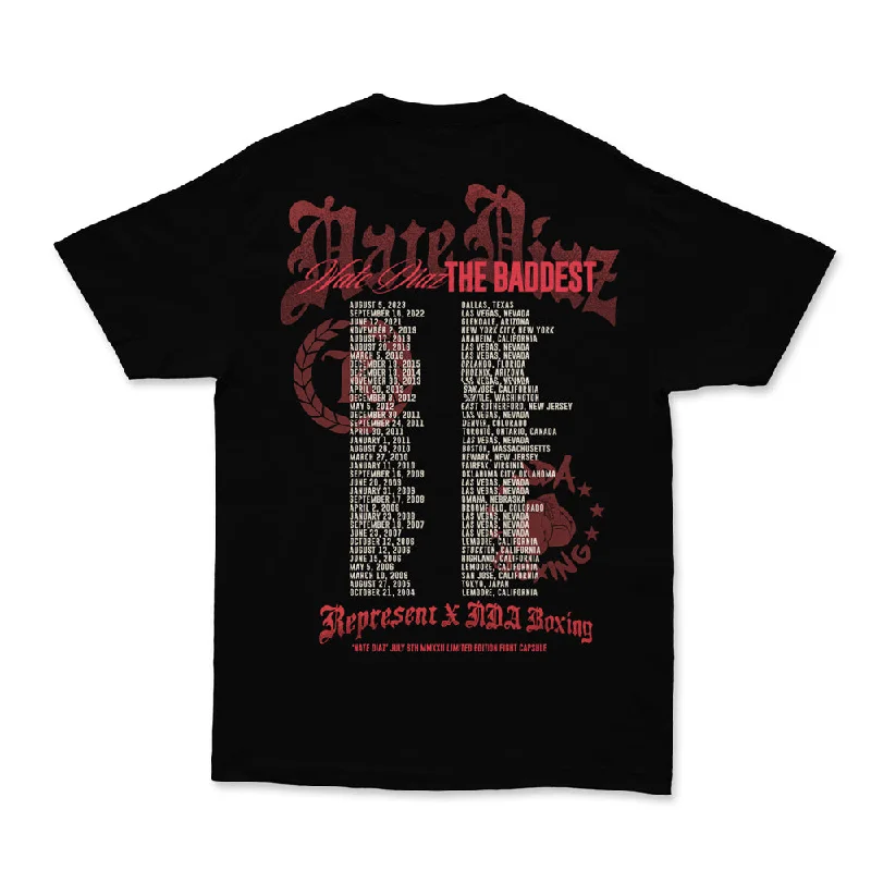 Weekend Shopping Bliss NATE DIAZ WORLD TOUR 7/6/24 Heavyweight Tee [BLACK] THE BADDEST CAPSULE