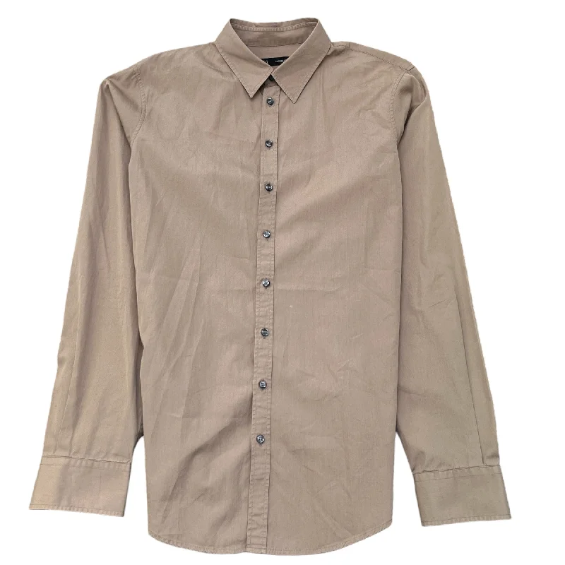 Reduced Prices Men's Embroidered Logo Long Sleeve Shirt Beige Size IT 52 / UK XL