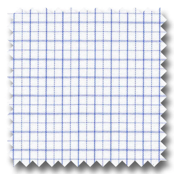 Stock Up Blue Check 2Ply Broadcloth - Custom Dress Shirt
