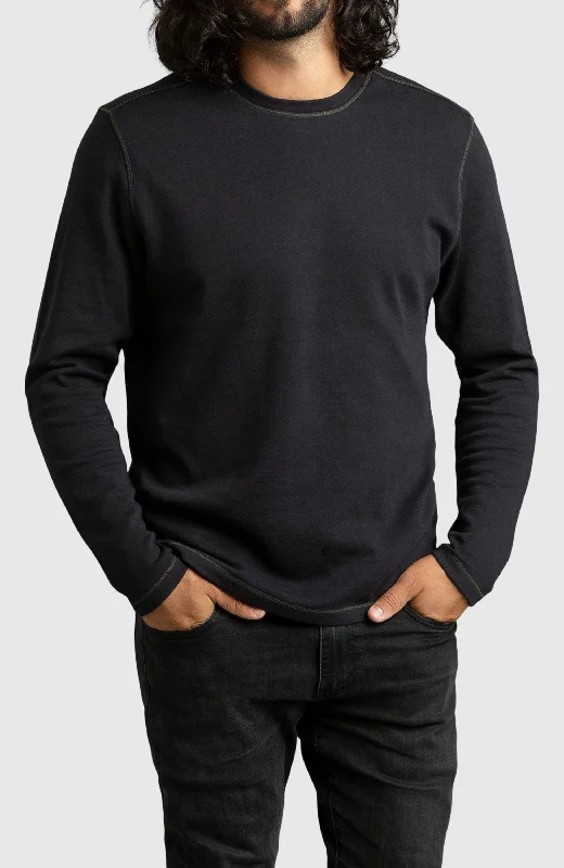 Weekend Wonders Await! Black Forest Double Knit Crewneck Sweatshirt