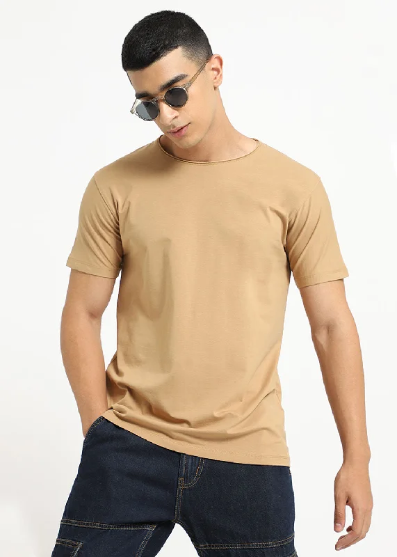 Act Now Beige Crew neck T-shirt