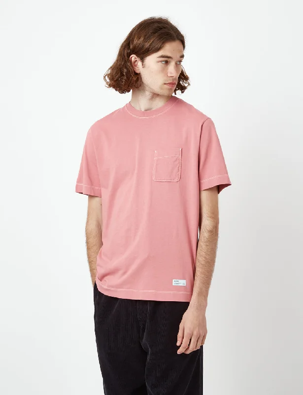 Price Cut Bhode Contrast Stitch Pocket T-Shirt (Organic) - Dusty Rose