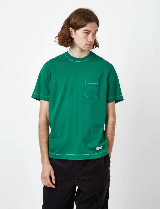 Best Deals Bhode Contrast Stitch Pocket T-Shirt (Organic) - Pine Green
