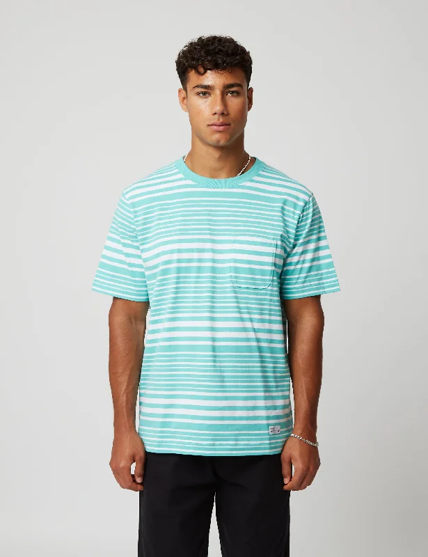 Price Smash Bhode Shima Striped T-Shirt (Organic) - Turquoise Green