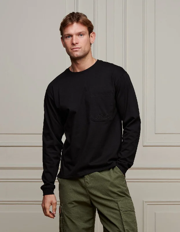 Weekend Offers That Dazzle Black L/S Pocket T-Shirt