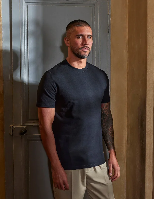 Price Reduction Black Mercerised T-Shirt