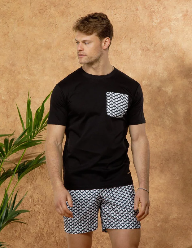 Friends and Family Sale Black/Mono Illusion Pocket T-Shirt