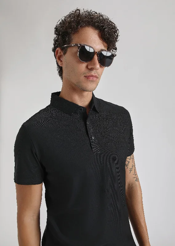 Weekend Specials to Indulge In Black Stitchless Polo T-shirt