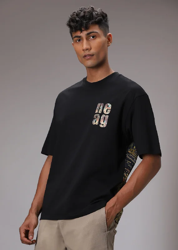 One-DAY Sale Bloomage Black Oversized T-shirt