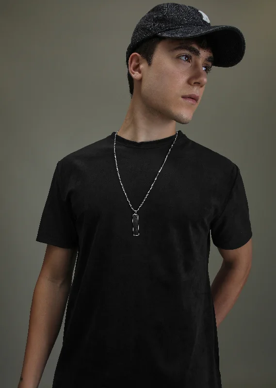 Price Reduction Bold Black Suede T-shirt