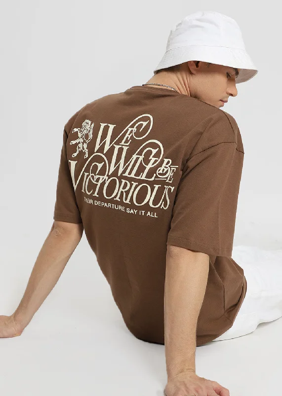 Instant Deal Brown Oversized T-shirt