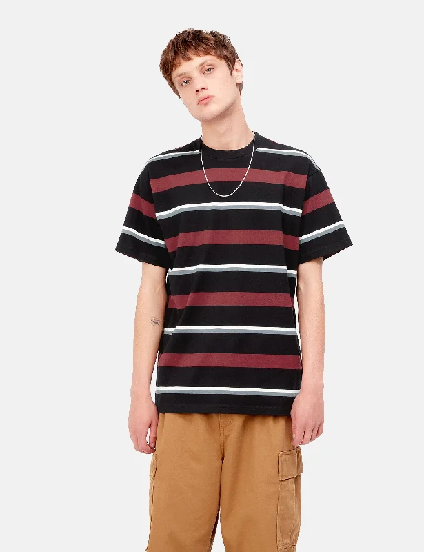 Blowout Deals Carhartt-WIP Bowman Stripe T-Shirt - Corvina Burgundy