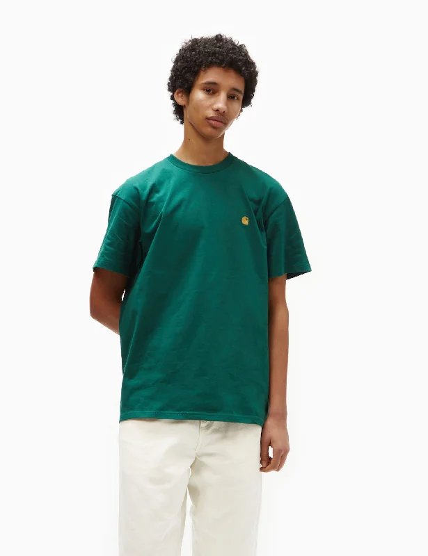 Weekend Bargains to Love Carhartt-WIP Chase T-Shirt (Loose) - Chervil Green/Gold