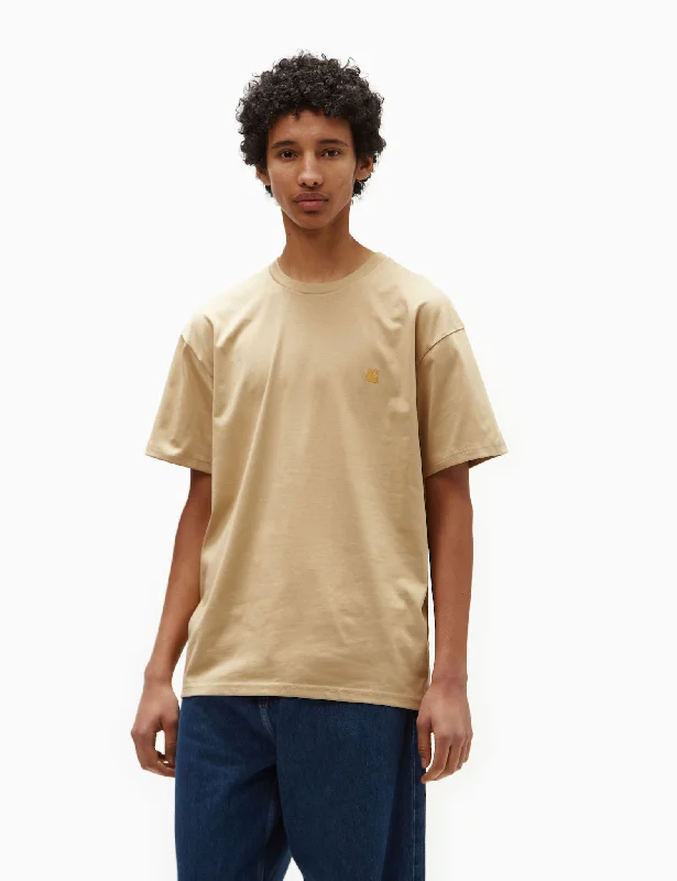 Big Discounts Carhartt-WIP Chase T-Shirt (Loose) - Sable Khaki/Gold