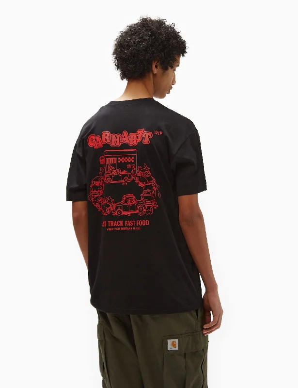 Now Available Carhartt-WIP Fast Food T-Shirt (Loose) - Black/Red
